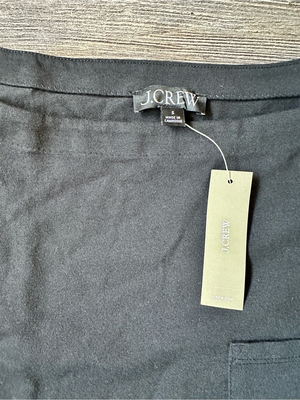 J. Crew Black Short-Sleeve Cropped Pocket Tee - Picture 3 of 6